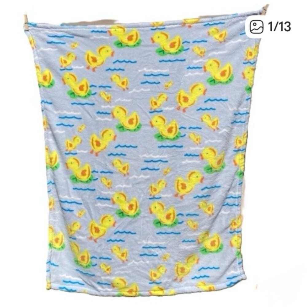 ADIRONDACK BABY Swimming Rubber Ducky Soft Fleece Blanket 33 x 40 inches